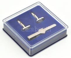 Magyar Honvédség mandzsetta és nyakkendőcsipesz szett, újszerű állapotban, eredeti dobozában