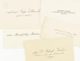 cca 1920-1945 Névjegykártya tétel, 22 db, főként régi, nemesi, katonai stb