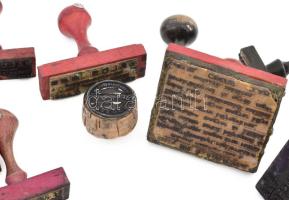 Falus Imre szegedi bélyegkereskedő 14 db különféle bélyegzője, vegyes méretben és állapotban