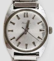 Raketa kézi felhúzós szovjet karóra, fém szíjjal, kissé kopott, működik, d: 33 mm