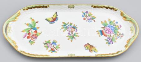 Herendi Viktória mintás süteményes készlet. Hat személyes. Kézzel festett, jelzett, hibátlan d: 15,5...