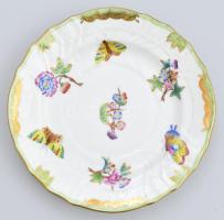 Herendi Viktória mintás süteményes készlet. Hat személyes. Kézzel festett, jelzett, hibátlan d: 15,5...