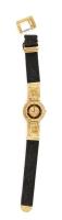 Gianni Versace design női karóra, aranyozott, sorszámozott tokkal, bőr szíjjal, nincs kipróbálva, d:...