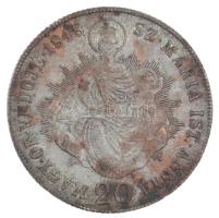 1848KB 20kr Ag "V. Ferdinánd" (6,68g) T:AU patina / Hungary 1848KB 20 Kreuzer Ag "Ferdinand V" (6,68g) C:AU patina Huszár: 2092., Unger III.: 1428.