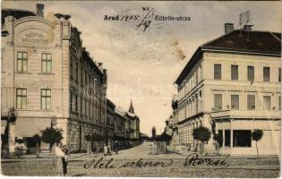 1905 Arad, Eötvös utca, Rozsnyay gyógyszertár. Kerpel Izsó kiadása / street, pharmacy