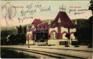 1909 Brassó, Kronstadt, Brasov; Noa nyaraló vasútállomás / Station Noa / railway station in Noua (EK)