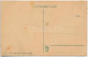 Parajd, Praid; Sómalom a Szováta-fürdőre vezető úttal. Raáb Lajos kiadása / salt mine with the road ...