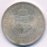 1935. 2P Ag "Rákóczi" T:AU,XF patina Adamo P7.2