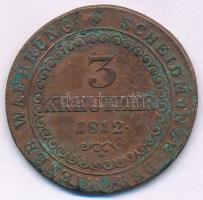 1812B 3kr Cu "I. Ferenc" Körmöcbánya T:F patina