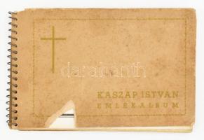 cca 1943 Kaszap István emlékalbum, 20 db képpel, kiadói spirálfűzéses papírkötésben, a borítón sérüléssel, 14x9 cm