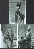 1945 Háborús bűnös nyilvános kivégzése a börtön udvarán, Rózsa György (?-?) budapesti fotóriporter hagyatékában őrzött korabeli negatívokról készült 3 db modern nagyítás, 21x15 cm