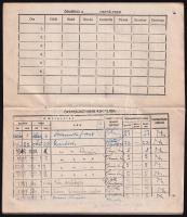1946-1947 Bp., Egyesületi Corvin Mátyás Gimnázium ellenőrző és értesítő könyv, bejegyzésekkel