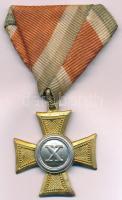 1923. "II. osztályú Legénységi Szolgálati Jel" bronz kitüntetés fakó, viseltes mellszalagon T:XF kopott aranyozás Hungary 1923. "Distinction for Long Service for the Soldiers, 2nd Class" bronze decoration on pale, worn ribbon C:XF worn gilding NMK 356.