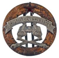 ~1949-1956. Kiváló Lövészetért (Tüzérség) részben zománcozott fém kitüntetés (41mm) T:XF