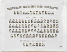 1980 Budapest Főváros VI. Ker. Tanács 1980. jún. 8-án választott Végrehajtó Bizottsága, tablófotó, sérült, 30x24 cm