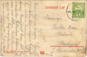 Trencsénteplic, Trencianske Teplice; Kossuth Lajos utca, étterem, templom. Wertheim Zsigmond kiadása...