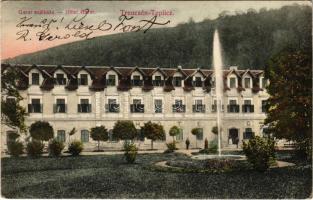 1908 Trencsénteplic, Trencianske Teplice; Garni szálloda. Wertheim Zsigmond kiadása / Hotel Garni (EK)