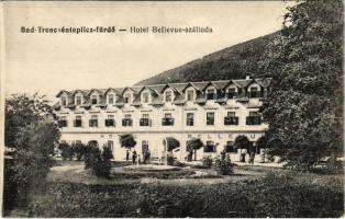 Trencsénteplic, Trencianske Teplice; Hotel Bellevue szálloda. Wertheim Zsigmond kiadása / hotel, spa (ázott sarkak / wet corners)