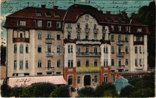 1917 Trencsénteplic, Trencianske Teplice; Grand Hotel Teplicz szálloda. Wertheim Zsigmond kiadása / hotel, spa (kopott sarkak / worn corners)