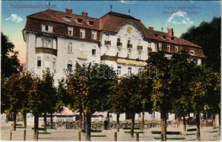 Trencsénteplic, Trencianske Teplice; Grand Hotel Teplicz szálloda. Vasúti levelezőlapárusítás 69. / hotel, spa (kis szakadás / small tear)