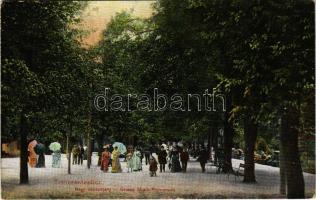 Trencsénteplic, Trencianske Teplice; Nagy zenesétány. Wertheim Zsigmond kiadása / Große Musik-Promenade / music promenade, spa (EK)