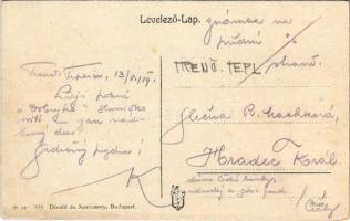 1919 Trencsénteplic, Trencianske Teplice; Fősétány / Hauptpromenade / main promenade, spa (Rb)