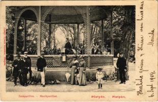 1904 Pöstyén, Piestany; Zenepavilon, zenekar. Lampl Gyula kiadása / Musikpavillon / music pavilion, musicians (EK)