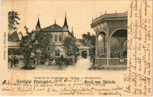 1906 Pöstyén, Piestany; Gyógyház és zenepavilon. Gipsz H. kiadása / Curhaus u. Musikpavillon / spa, bath, music pavilion (fl)