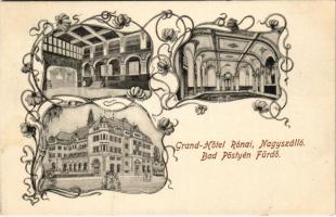 1906 Pöstyén, Piestany; Grand Hotel Rónai Nagyszálló, belsők. Szecessziós virágos keret / hotel, spa, interiors. Art Nouveau, floral frame