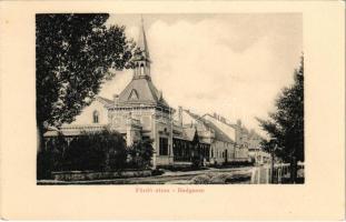 Pöstyén, Piestany; Fürdő utca / Badgasse / street view, spa (non PC)