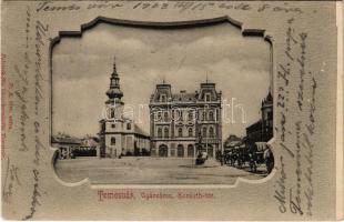 1903 Temesvár, Timisoara; Gyárváros, Kossuth tér, Bruder Kohn üzlete. Polatsek kiadása / Fabric, square, shop. Art Nouveau (EK)