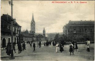 1912 Petrozsény, Petrosani; STK Kaszinó, tér. Herz Henrik kiadása / casino, square