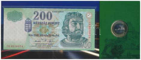 2009. 200Ft elsőnapi veret, sorszámozott "05853" díszcsomagolásban + 2006. 200Ft "FB&...