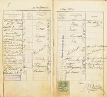 1903-1908 Bp., a Budapesti Kir. Magyar Tudomány-egyetem által kiállított fényképes leckekönyv és szo...