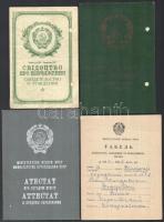 1956-1966 Szovjetunió, 4 db orosz nyelvű okmány, irat