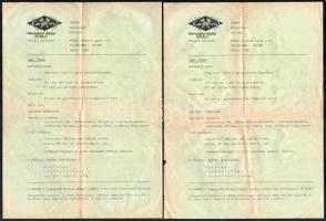 cca 1982 Carbon Könnyűipari Vállalat Komló, 2 db reklámlap a 8. Pécsi Ipari Vásárról, hajtva, 28x20,...