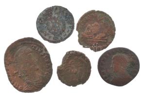 Római Birodalom 5db klf bronz érméből álló tétel T:VF,F Roman Empire 5pcs of diff bronze coin lot C:VF,F