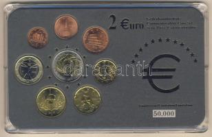 Olaszország 2002-2004. 1c-2€ 8klf db, benne 2€ "Világélelmezési Program" alkalmi veret, kereskedői szettben T:BU Limitált kiadás! Tanúsítvánnyal!