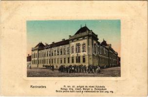 1915 Karánsebes, Caransebes; M. kir. áll. polgári és elemi fiú iskola / boy school