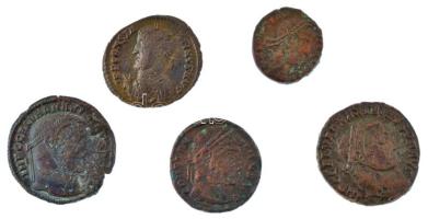 Római Birodalom 5db klf bronz érméből álló tétel T:VF,F Roman Empire 5pcs of diff bronze coin lot C:VF,F