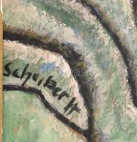Scheiber H jelzéssel: Kalapos úr. Olaj, karton. Fakeretben. 37x34 cm