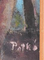 Patkó jelzéssel: Fürdőző nők. Akvarell, karton, üvegezett keretben, 45×32 cm