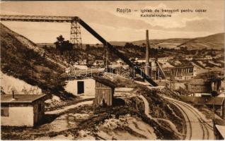 Resicabánya, Resita; Ighiab de transport pentru calcar / Kalksteinrutsche / mészkőbánya, szállító csúszda. Brüder Deutsch kiadása / Transport chute for limestone, mine