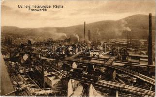 Resicabánya, Resita; Uzinele metalurgice / Eisenwerke / vasgyár, iparvasút. Brüder Deutsch kiadása / iron works, factory, industrial railway