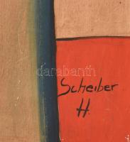 Scheiber H jelzéssel: Női portré. Olaj, karton. Fakeretben. 65x45 cm