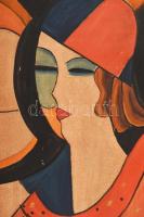 Scheiber H jelzéssel: Női portré. Olaj, karton. Fakeretben. 65x45 cm