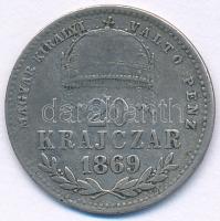 1869KB 20kr Ag "Magyar Királyi Váltó Pénz" T:F patina Adamo M11.1