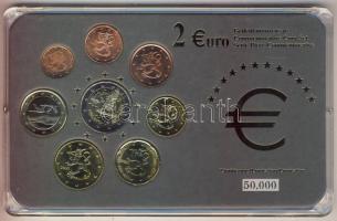 Finnország 2001-2005. 1c-2€ 8klf db, benne 2€ alkalmi veret "60 éves az ENSZ" kereskedői szettben T:1 Limitált példányszám! Tanúsítvánnyal!