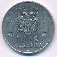 Albánia / Olasz megszállás 1939R 1L acél T:AU Albania / Italian Occupation 1939R 1 Lek stainless steel C:AU Krause KM#31