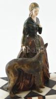 Bayard hatalmas francia art deco kandallóóra, márvány testtel, bronz figurális szoborral díszítve, 8...